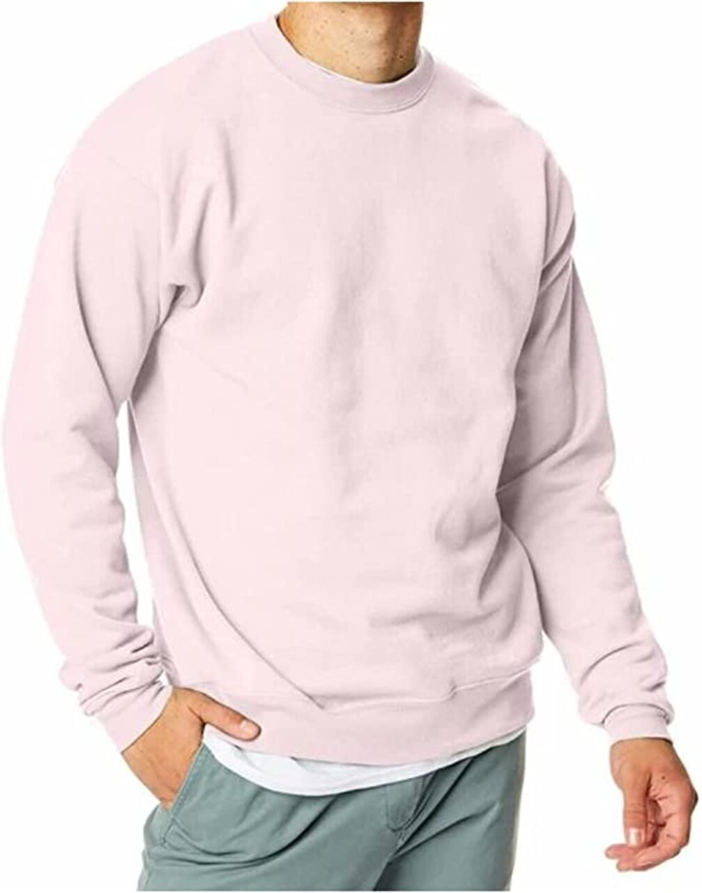Hanes Men's Eco Smart Fleece Sweatshirt, Cotton-Blend Pullover, Crewneck Sweatshirt for Men (1 or 2 pack)